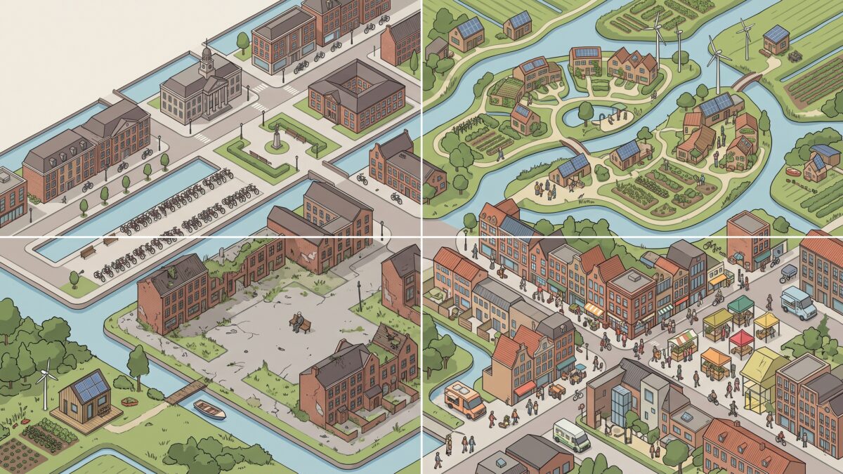 Verschillende sociaal-culturele perspectieven komen samen, als beeld voor het scenarioraamwerk